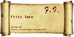 Fritz Imre névjegykártya